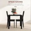 HOMCOM Dining Table Set for 2, 3-Piece Rectangular Glass Kitchen Table and Chairs with Metal Frame and Faux Leather Upholstery for Dining Room, Living Room, Black