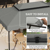 Outsunny 13.1' x 9.8' Gazebo Replacement Canopy, Gazebo Top Cover with Double Vented Roof for Garden Patio Outdoor TOP ONLY, Grey