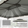 Outsunny 13.1' x 9.8' Gazebo Replacement Canopy, Gazebo Top Cover with Double Vented Roof for Garden Patio Outdoor TOP ONLY, Grey