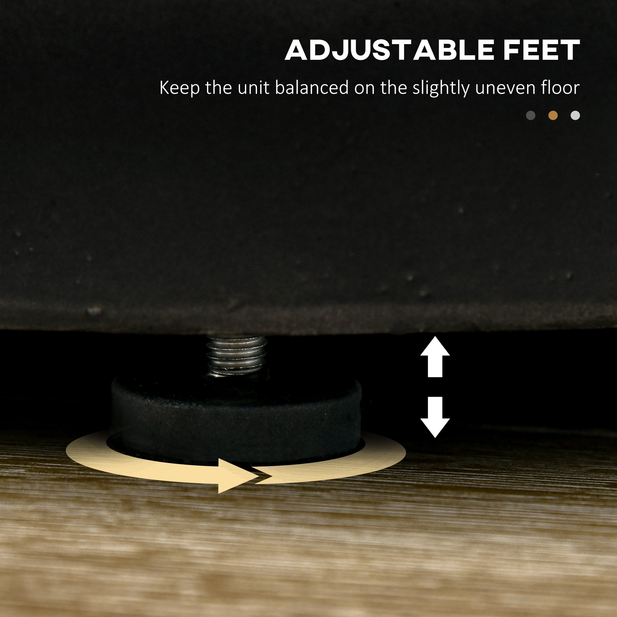 HOMCOM Round Side Table, Lightweight Accent Table with Terrazzo Finish, 17" End Table with 4 Adjustable Feet for Indoor, Outdoor, Charcoal Grey