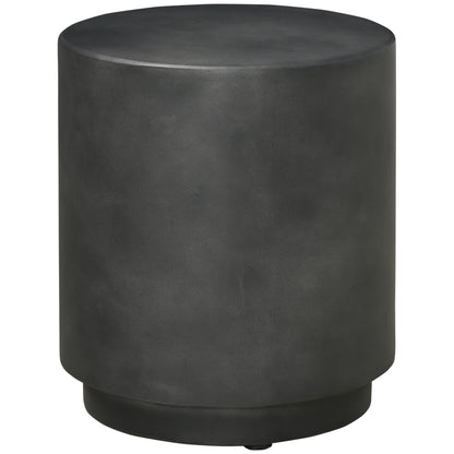 HOMCOM Round Side Table, Lightweight Accent Table with Terrazzo Finish, 17" End Table with 4 Adjustable Feet for Indoor, Outdoor, Charcoal Grey