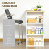HOMCOM Modern Bar Table, Bar Height Dining Table with 3 Storage Shelves for Kitchen, Dining Room, Living Room, White