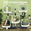 PawHut 53" Cat Tree, Multi-Level Cat Tower for Indoor Cats with Sisal Scratching Posts, Cat Condo, Beds, Platforms, Ramp, Toy Balls, Cat Activity Center, Dark Grey