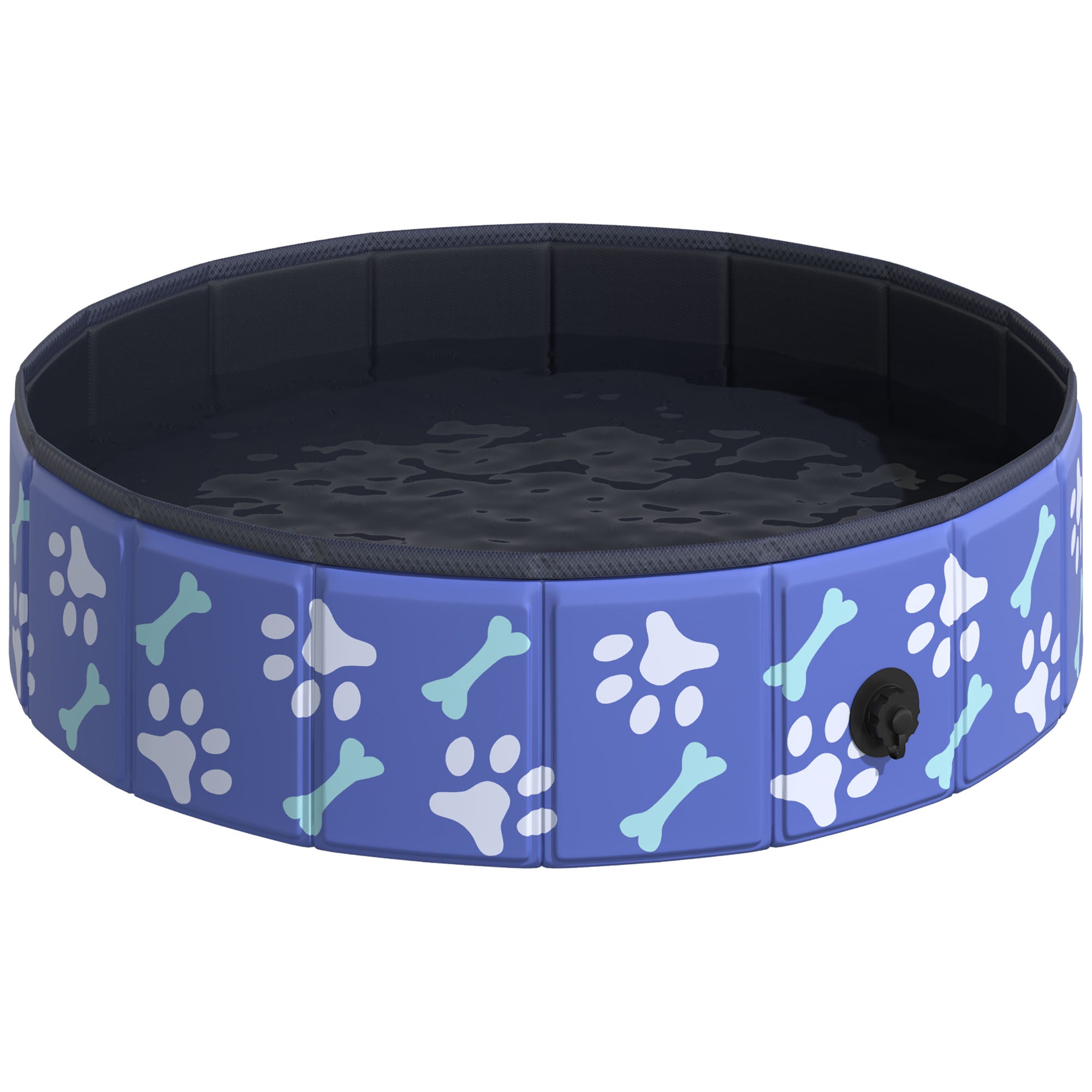 PawHut Foldable Dog Paddling Pool Pet Cat Swimming Pool Indoor/Outdoor Collapsible Bathing Tub Shower Tub Puppy Φ80 × 20H cm S Sized