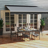 Outsunny 7 Pieces Patio Dining Set for 6 with Stackable Chairs, Outdoor Table and Chairs with Plastic Top, Breathable Mesh Seat and Back for Garden, Patio, Backyard, Grey