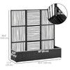 Outsunny Rattan Outdoor Planter with Lattice Trellis for Climbing Plants, Free Standing Wicker Raised Planter Box with Storage for Garden, Patio, Balcony, Porch, Black