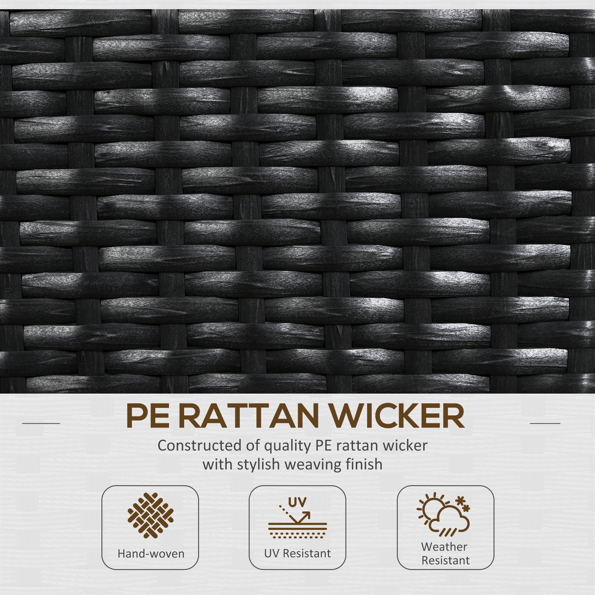 Outsunny Rattan Outdoor Planter with Lattice Trellis for Climbing Plants, Free Standing Wicker Raised Planter Box with Storage for Garden, Patio, Balcony, Porch, Black