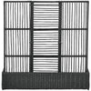 Outsunny Rattan Outdoor Planter with Lattice Trellis for Climbing Plants, Free Standing Wicker Raised Planter Box with Storage for Garden, Patio, Balcony, Porch, Black