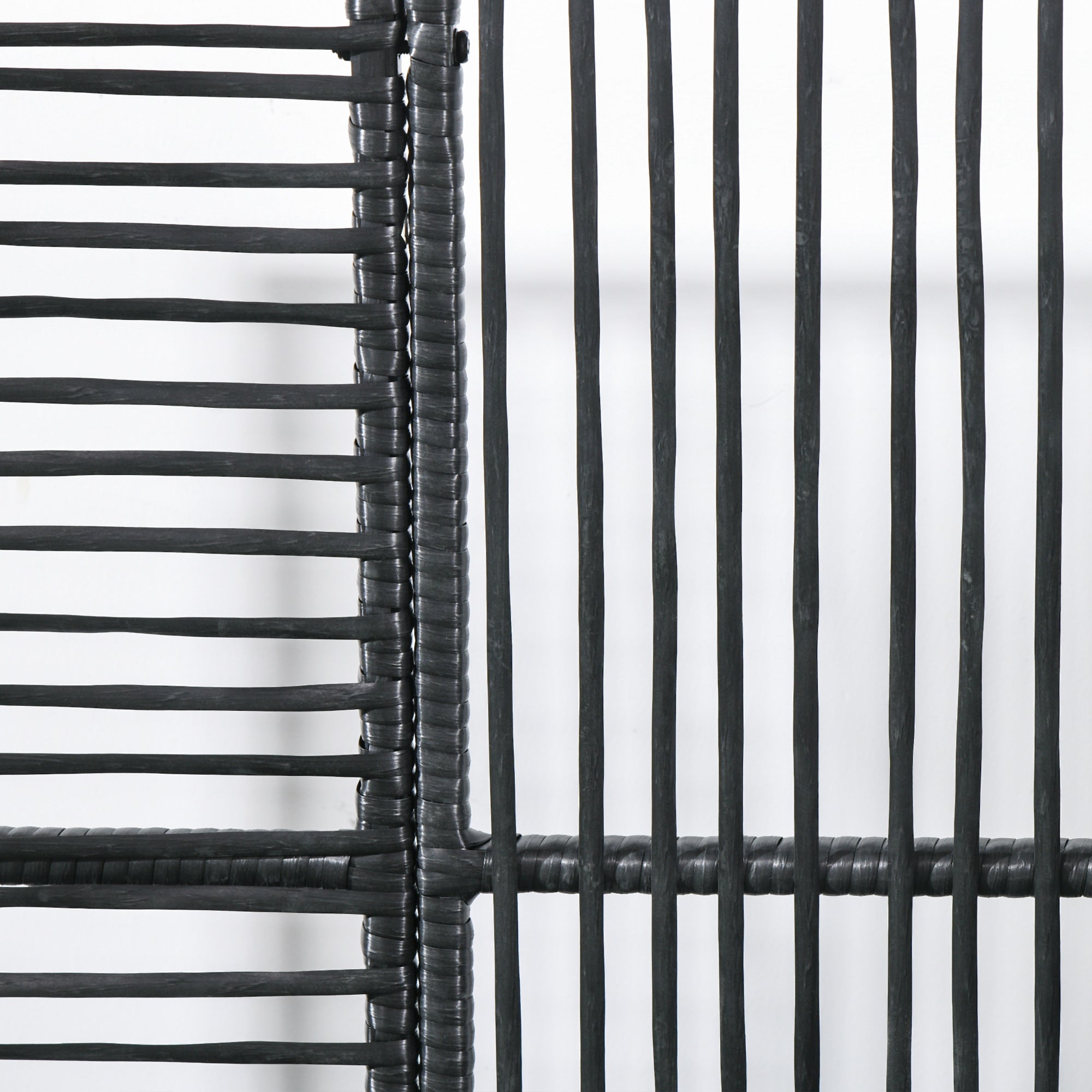 Outsunny Rattan Outdoor Planter with Lattice Trellis for Climbing Plants, Free Standing Wicker Raised Planter Box with Storage for Garden, Patio, Balcony, Porch, Black