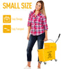 HOMCOM Mop Bucket with Wringer on Wheels for Floor Cleaning, 5 Gallon, Separate Dirty and Clean Water, Yellow