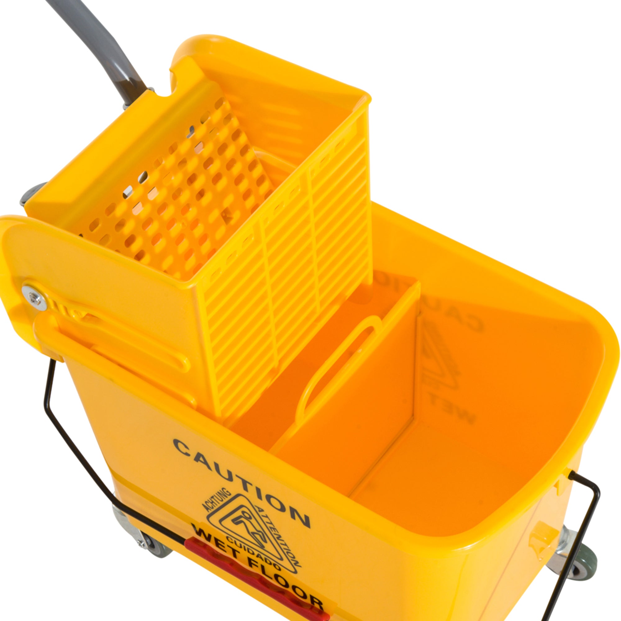 HOMCOM Mop Bucket with Wringer on Wheels for Floor Cleaning, 5 Gallon, Separate Dirty and Clean Water, Yellow