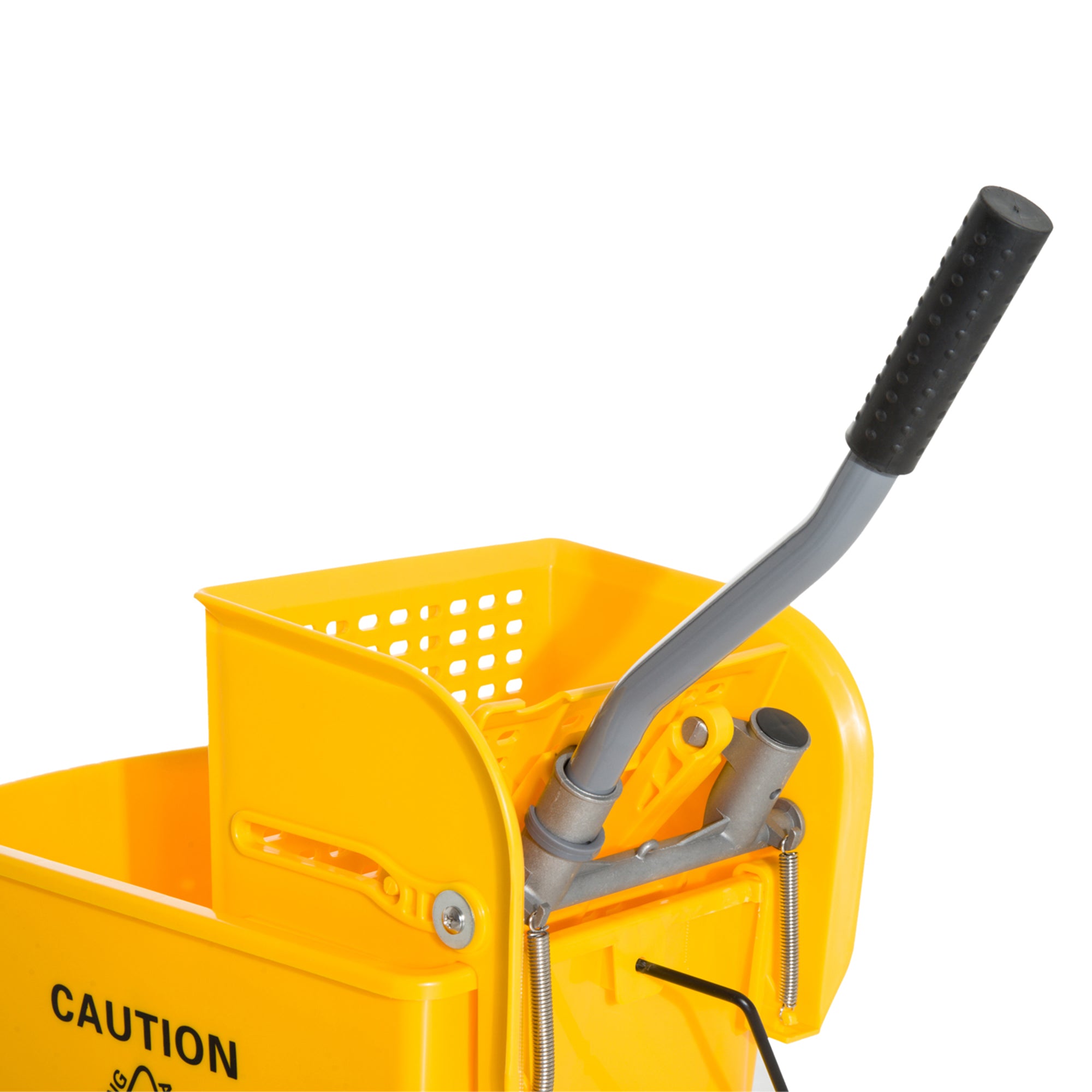 HOMCOM Mop Bucket with Wringer on Wheels for Floor Cleaning, 5 Gallon, Separate Dirty and Clean Water, Yellow