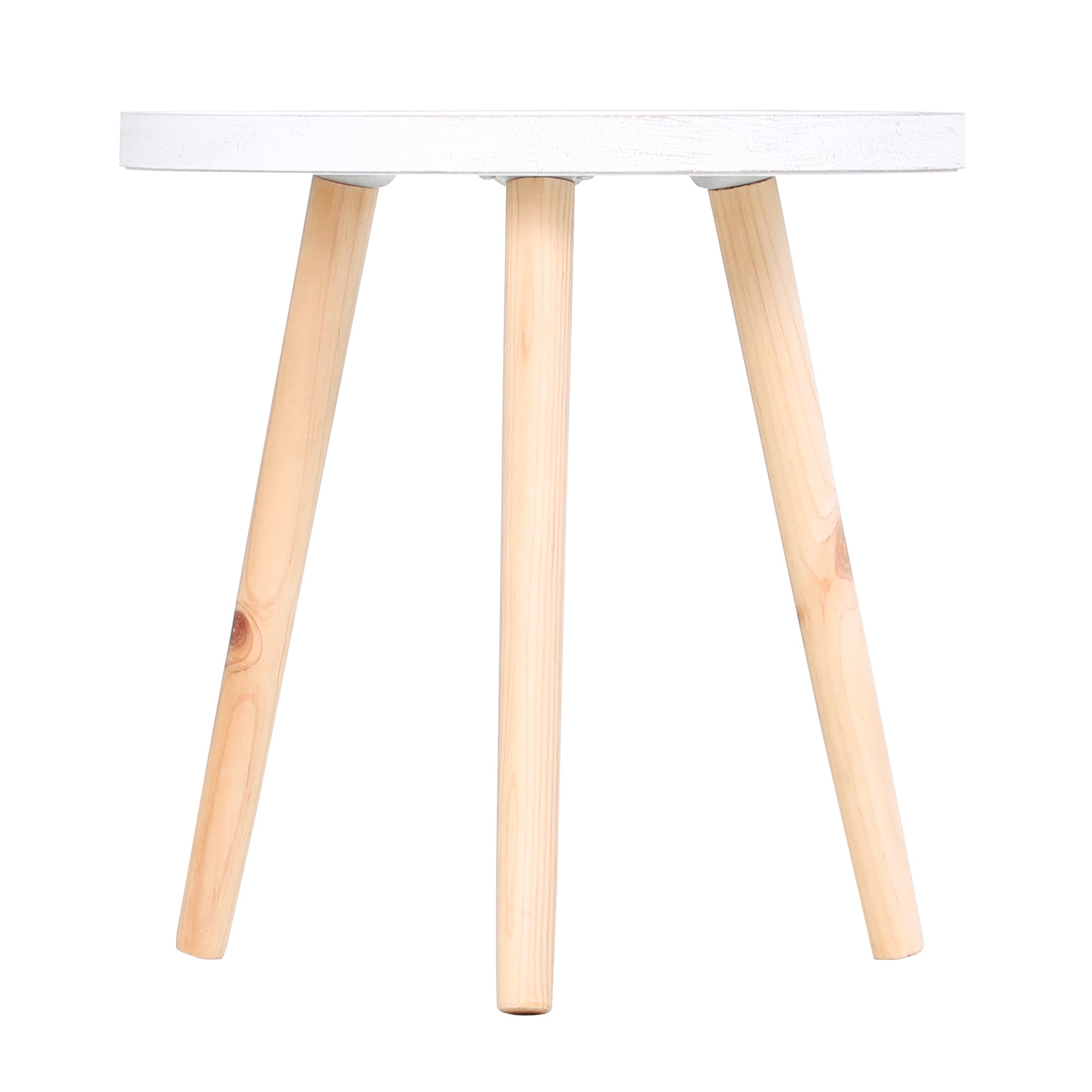 HOMCOM Coffee Table, Carved Floral Round Table with Tray-style Top and Wood Legs, Modern Side Table for Living Room, White