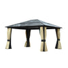 Outsunny 12' x 14' Hardtop Gazebo, Outdoor Gazebo Canopy Sun Shelter Waterproof with Aluminum Frame, Polycarbonate Panels Rooftop, Sidewalls, and Mosquito Netting