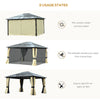 Outsunny 12' x 14' Hardtop Gazebo, Outdoor Gazebo Canopy Sun Shelter Waterproof with Aluminum Frame, Polycarbonate Panels Rooftop, Sidewalls, and Mosquito Netting
