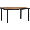 Outsunny 55" L x 35.5" W x 29.25" H Patio Dining Table for 6, Rectangular Aluminum Outdoor Table for Garden Lawn Backyard, Natural