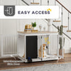 PawHut 39in Dog Crate Furniture, Dog Cage End Table with Three Doors, Blackboard, Non-slip Foot Pads, Dog Cage for Middle and Large Dogs, White