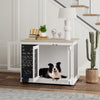 PawHut 39in Dog Crate Furniture, Dog Cage End Table with Three Doors, Blackboard, Non-slip Foot Pads, Dog Cage for Middle and Large Dogs, White