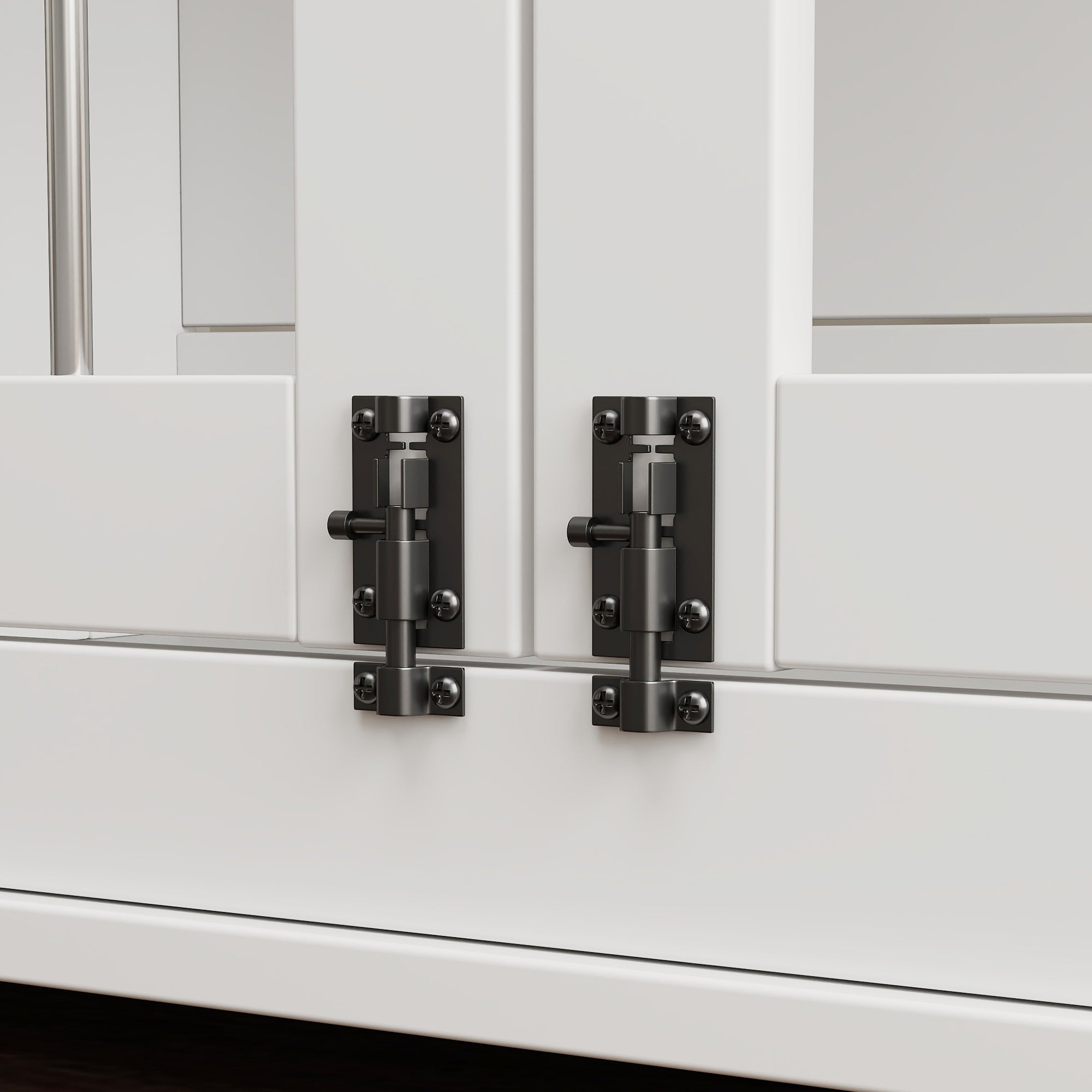 PawHut 39in Dog Crate Furniture, Dog Cage End Table with Three Doors, Blackboard, Non-slip Foot Pads, Dog Cage for Middle and Large Dogs, White