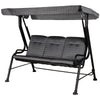 Outsunny 3-Person Porch Swing Patio Swing Chair with Canopy for Patio, Garden, Backyard, Poolside, Grey