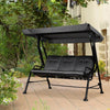 Outsunny 3-Person Porch Swing Patio Swing Chair with Canopy for Patio, Garden, Backyard, Poolside, Grey