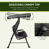 Outsunny 3-Person Porch Swing Patio Swing Chair with Canopy for Patio, Garden, Backyard, Poolside, Grey