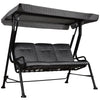Outsunny 3-Person Porch Swing Patio Swing Chair with Canopy for Patio, Garden, Backyard, Poolside, Grey