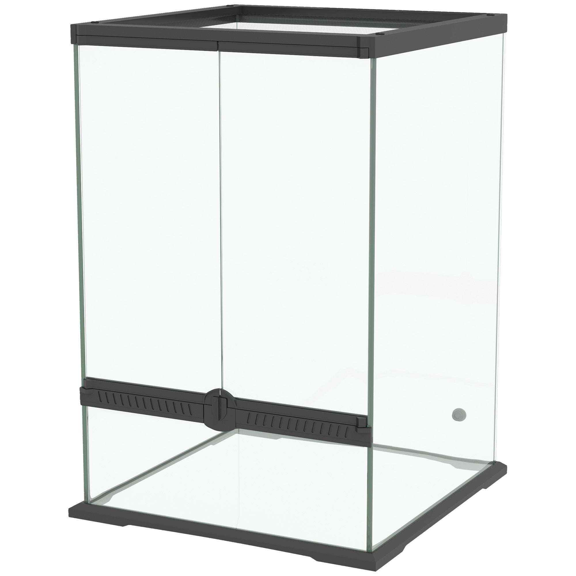 PawHut Glass Reptile Terrarium, 40L Vivarium for Lizards, Frogs, Snakes, Turtles, Tortoises, with Ventilation, 30 x 30 x 45cm