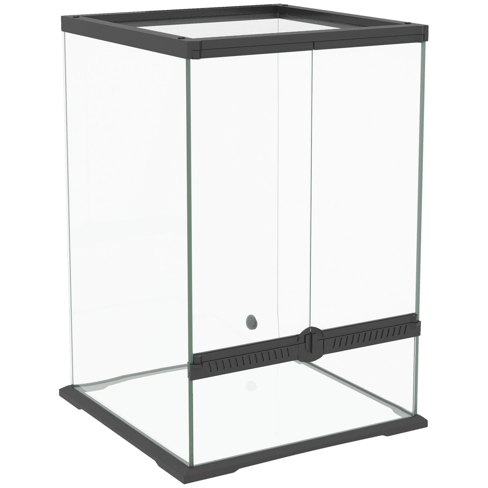 PawHut Glass Reptile Terrarium, 40L Vivarium for Lizards, Frogs, Snakes, Turtles, Tortoises, with Ventilation, 30 x 30 x 45cm
