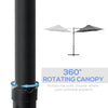 Outsunny 8.5FT Offset Patio Umbrella with 360° Rotation, Outdoor Cantilever Roma Parasol Hanging Sun Shade Canopy Shelter with Cross Base, Dark Grey