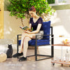 Outsunny Patio Chair Cushions, Thick Deep Seat Outdoor Seat Cushion with Back Cushion, Dark Blue