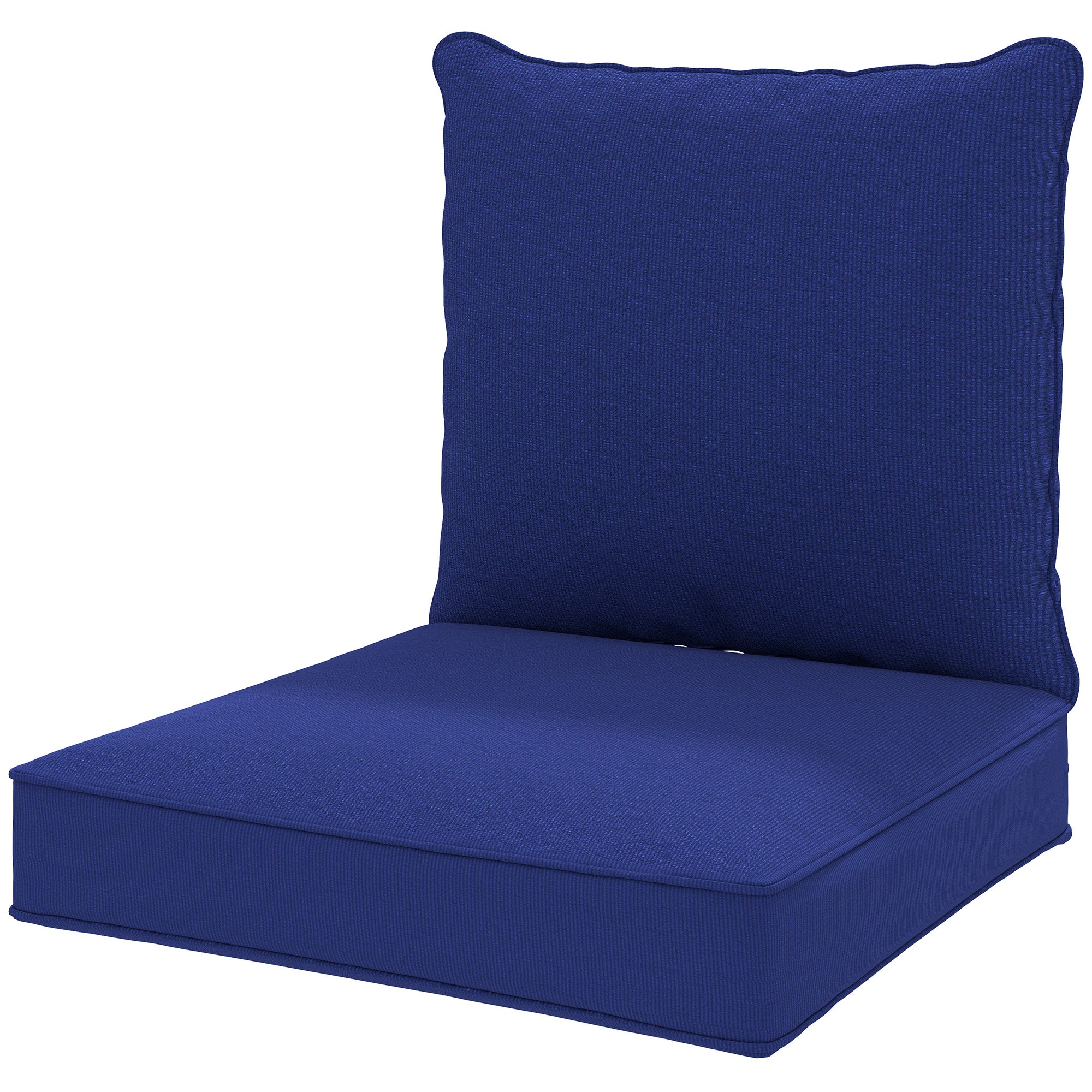 Outsunny Patio Chair Cushions, Thick Deep Seat Outdoor Seat Cushion with Back Cushion, Dark Blue