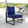 Outsunny Patio Chair Cushions, Thick Deep Seat Outdoor Seat Cushion with Back Cushion, Dark Blue