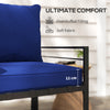 Outsunny Patio Chair Cushions, Thick Deep Seat Outdoor Seat Cushion with Back Cushion, Dark Blue