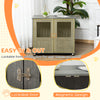 PawHut Dog Crate Furniture with Lockable Magnetic Door, Adjustable feet, Indoor Dog Kennel End Table for Small & Medium Dogs, Grey