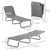 Outsunny Folding Outdoor Lounge Chair Set of 2, Steel Poolside Sun Tanning Chairs with 5 Level Reclining Back and Breathable Mesh for Beach, Yard, Patio, Dark Grey