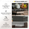Outsunny 3 Pieces Patio Furniture Set with Cushions, Outdoor PE Rattan Wicker Conversation Corner Sofa Set with Glass Top Table and Adjustable Foot for Garden, Lawn, Light Grey