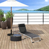 Outsunny Folding Lounge Chair, Patio Lounger with Headrest, 5-Level Adjustable Backrest, and Aluminum Frame, Black