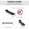 Outsunny Folding Lounge Chair, Patio Lounger with Headrest, 5-Level Adjustable Backrest, and Aluminum Frame, Black