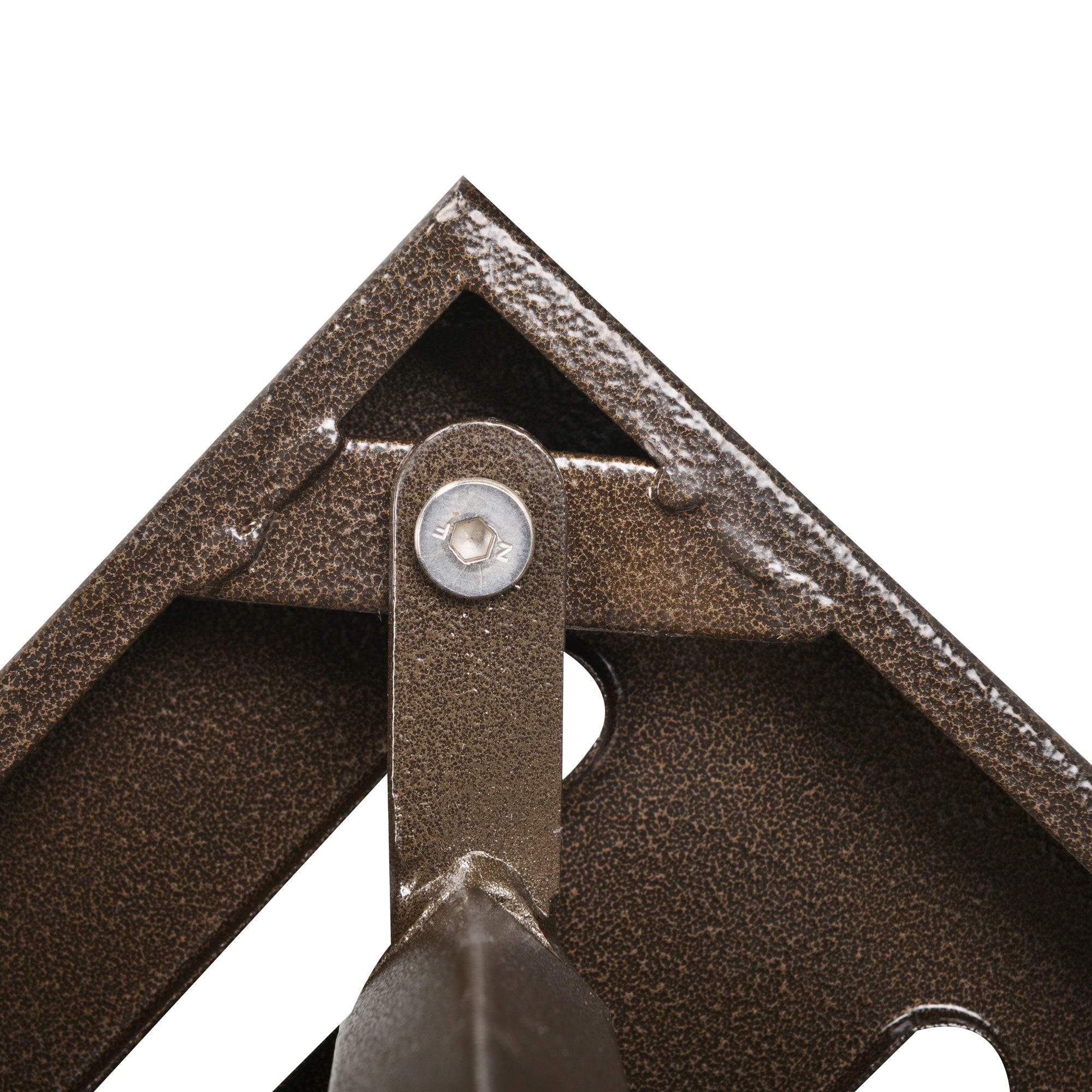 Outsunny 21.75" Outdoor Rattan Wicker Patio Coffee Table with Umbrella Hole, Patio Side Table with Slatted Metal Top, Suitable for Garden, Backyard, Brown