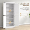 HOMCOM 72.5" Kitchen Pantry Cabinet, Freestanding Kitchen Pantry Storage Cabinet with 4 Doors, White