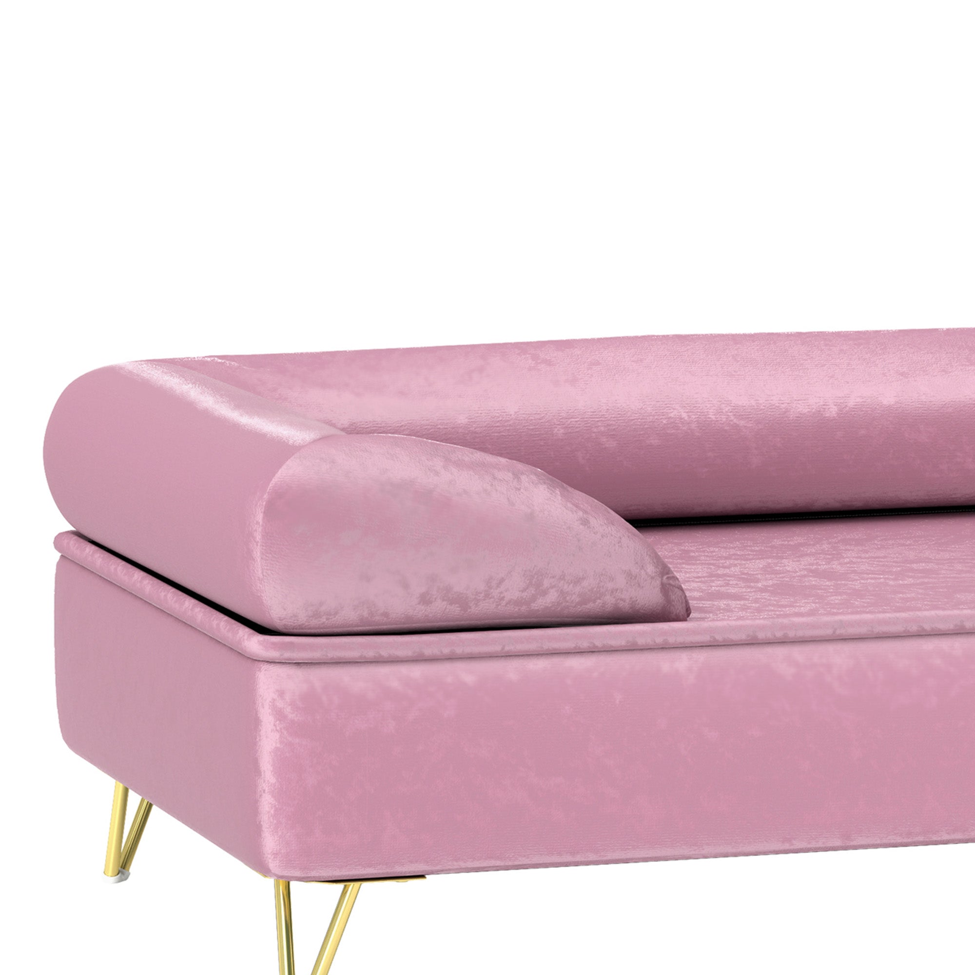 PawHut Dog Sofa Pet Couch Cat Chair with Removable Backrest, Soft Cushion, Washable Cover, for Small and Medium Sized Dogs, Pink