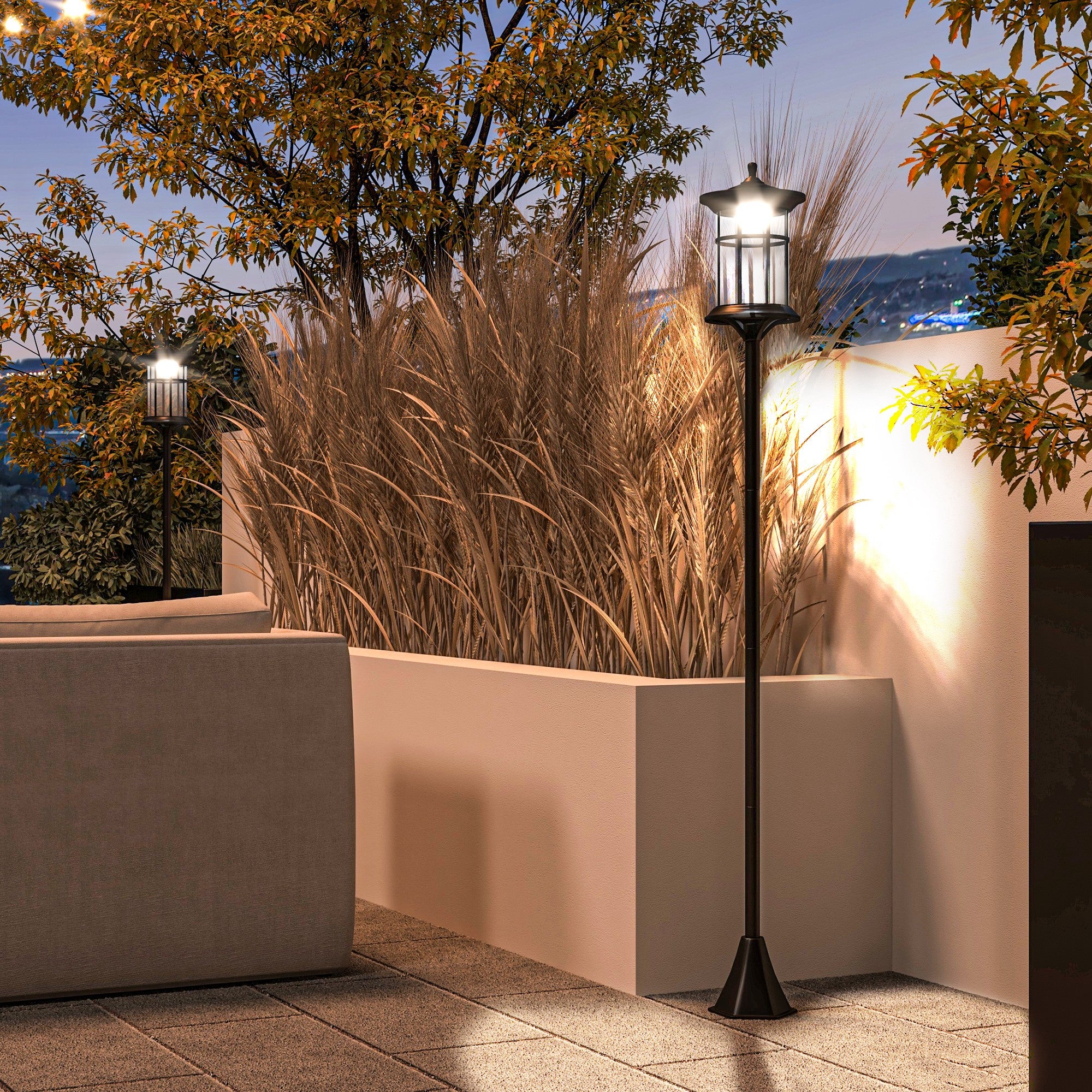 Outsunny Solar Lamp Post Light, 72