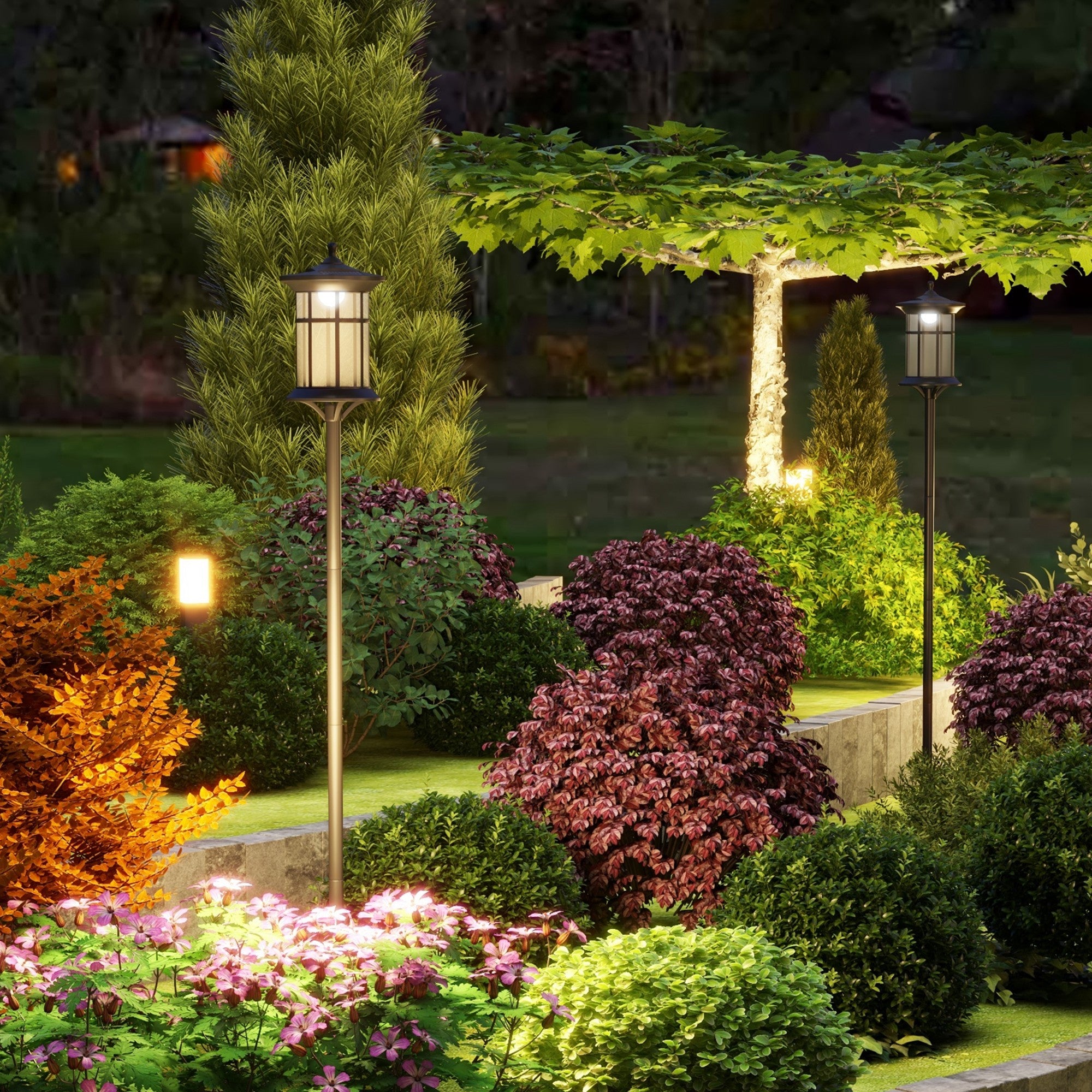 Outsunny Solar Lamp Post Light, 72
