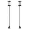 Outsunny Solar Lamp Post Light, 72" LED Outdoor Street Light, Waterproof IP44 for Patio, Garden, Backyard, Pathway, Cool White, 2 Pack