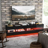HOMCOM High Gloss TV Stand Cabinet for TVs up to 75", Entertainment Center with LED Light, Media Console with Storage, Black