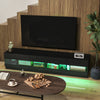 HOMCOM High Gloss TV Stand Cabinet for TVs up to 75", Entertainment Center with LED Light, Media Console with Storage, Black