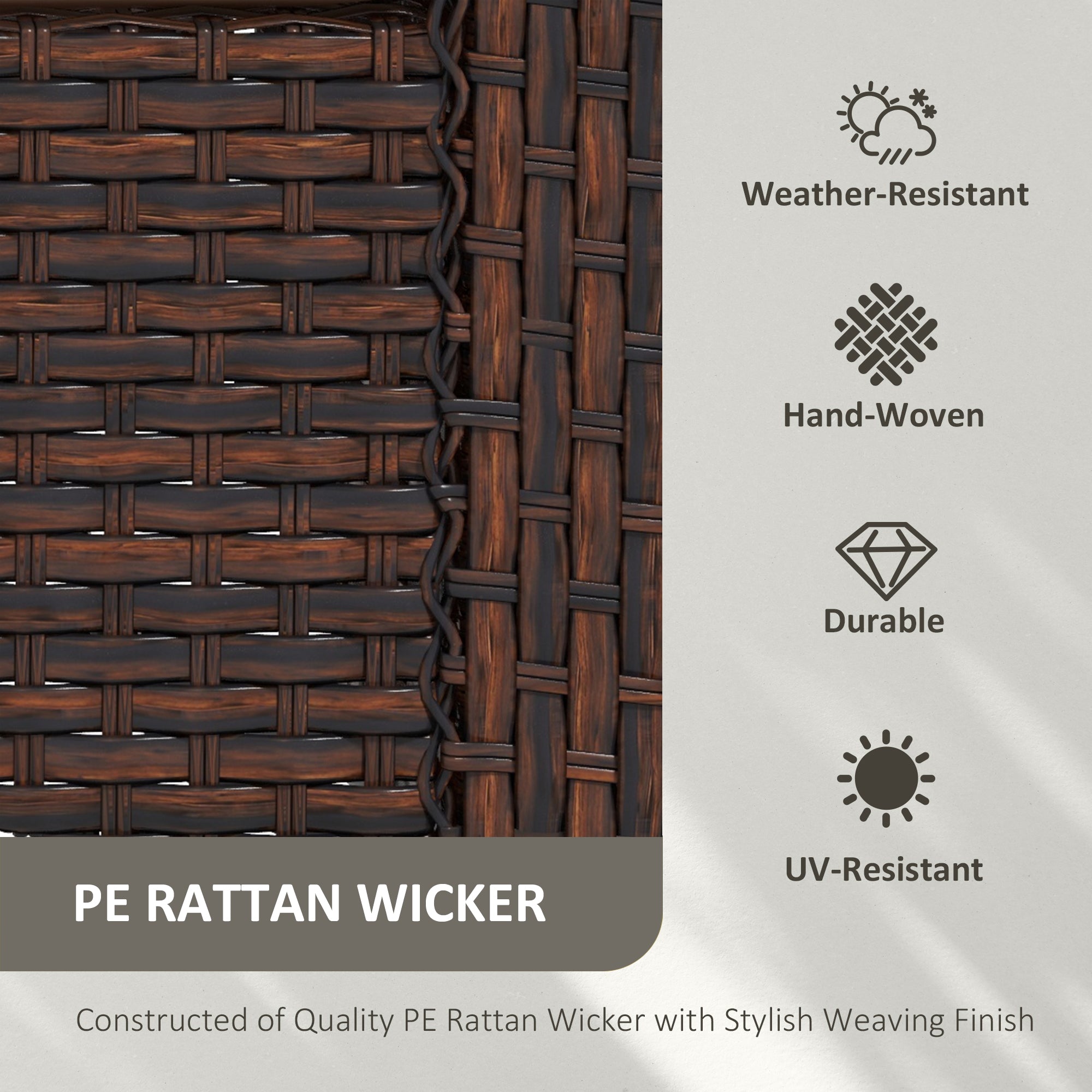 Outsunny PE Rattan 360掳 Swivel Patio Chair with Cushion, Patio Wicker Chair with Armrest, Backrest, Brown