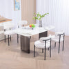 HOMCOM Dining Chairs Set of 4, Modern Kitchen Chairs with Berber Fleece Upholstery and Steel Legs for Living Room, Bedroom, Cream White