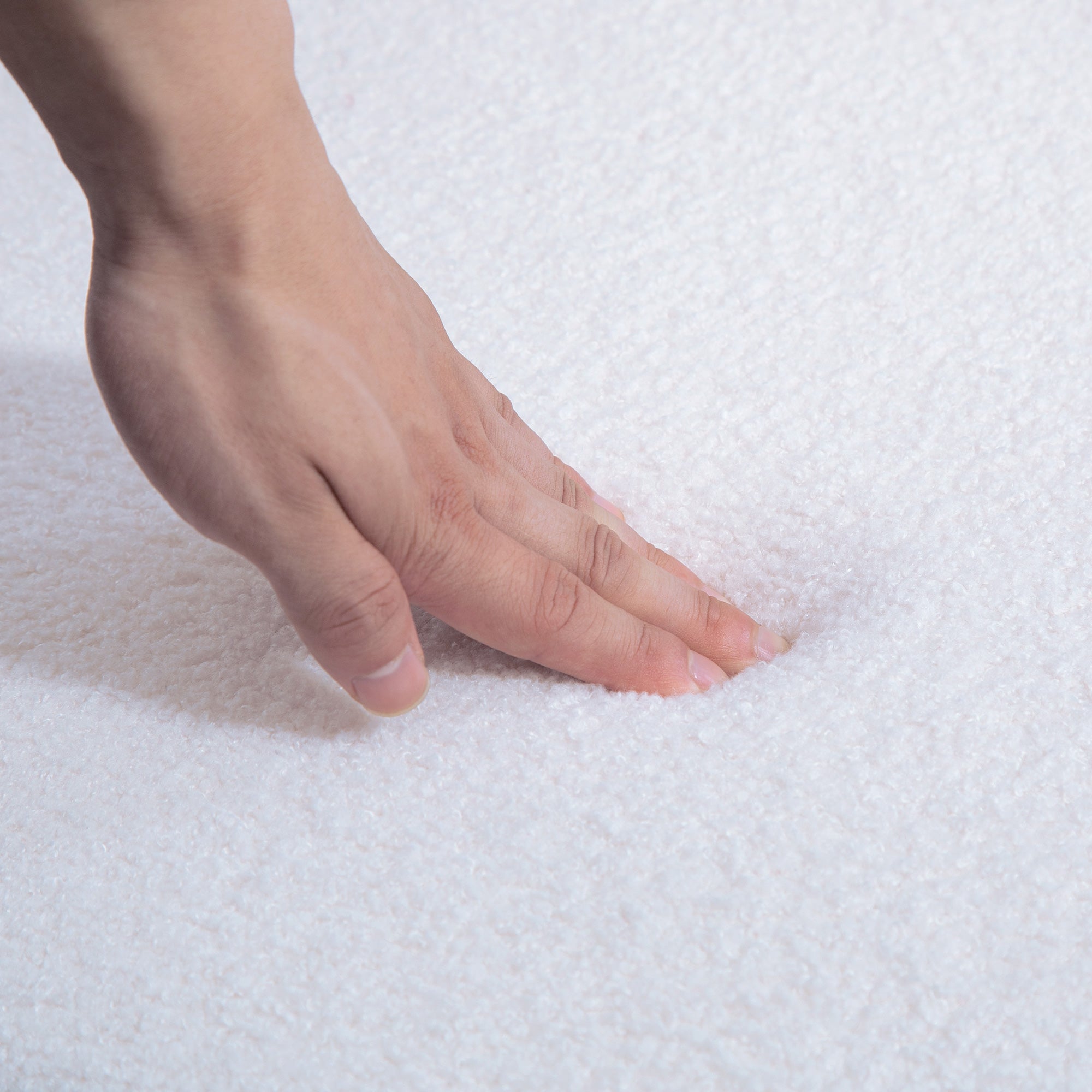 HOMCOM Dining Chairs Set of 4, Modern Kitchen Chairs with Berber Fleece Upholstery and Steel Legs for Living Room, Bedroom, Cream White